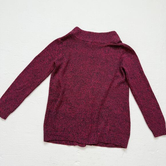 H&M Maroon Pink Navy Knit Open Front Cardigan Sweater Size Small - Picture 6 of 6